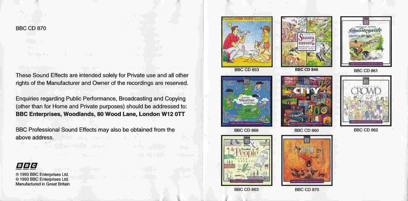 Middle of cover of BBCCD870